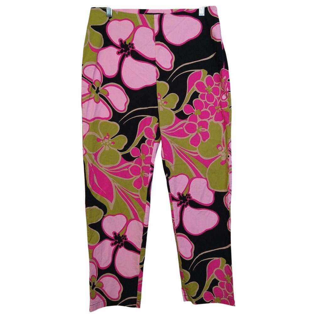 The Limited Pink & Olive Floral Cropped Pants